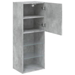 Tv-Benk Med Led-Lys Betonggrå 40,5X30X102 Cm
