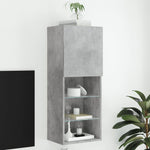 Tv-Benk Med Led-Lys Betonggrå 40,5X30X102 Cm