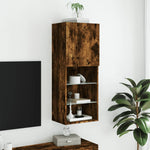 Tv-Benk Med Led-Lys Røkt Eik 40,5X30X102 Cm