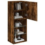 Tv-Benk Med Led-Lys Røkt Eik 40,5X30X102 Cm