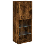 Tv-Benk Med Led-Lys Røkt Eik 40,5X30X102 Cm
