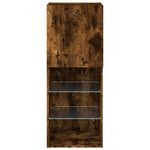Tv-Benk Med Led-Lys Røkt Eik 40,5X30X102 Cm