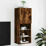 Tv-Benk Med Led-Lys Røkt Eik 40,5X30X102 Cm