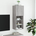 Tv-Benk Med Led-Lys Grå Sonoma 40,5X30X102 Cm
