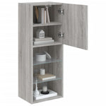 Tv-Benk Med Led-Lys Grå Sonoma 40,5X30X102 Cm