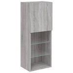 Tv-Benk Med Led-Lys Grå Sonoma 40,5X30X102 Cm