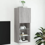 Tv-Benk Med Led-Lys Grå Sonoma 40,5X30X102 Cm