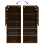 Tv-Benk Med Led-Lys Brun Eik 40,5X30X102 Cm
