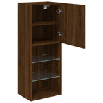 Tv-Benk Med Led-Lys Brun Eik 40,5X30X102 Cm
