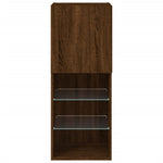 Tv-Benk Med Led-Lys Brun Eik 40,5X30X102 Cm