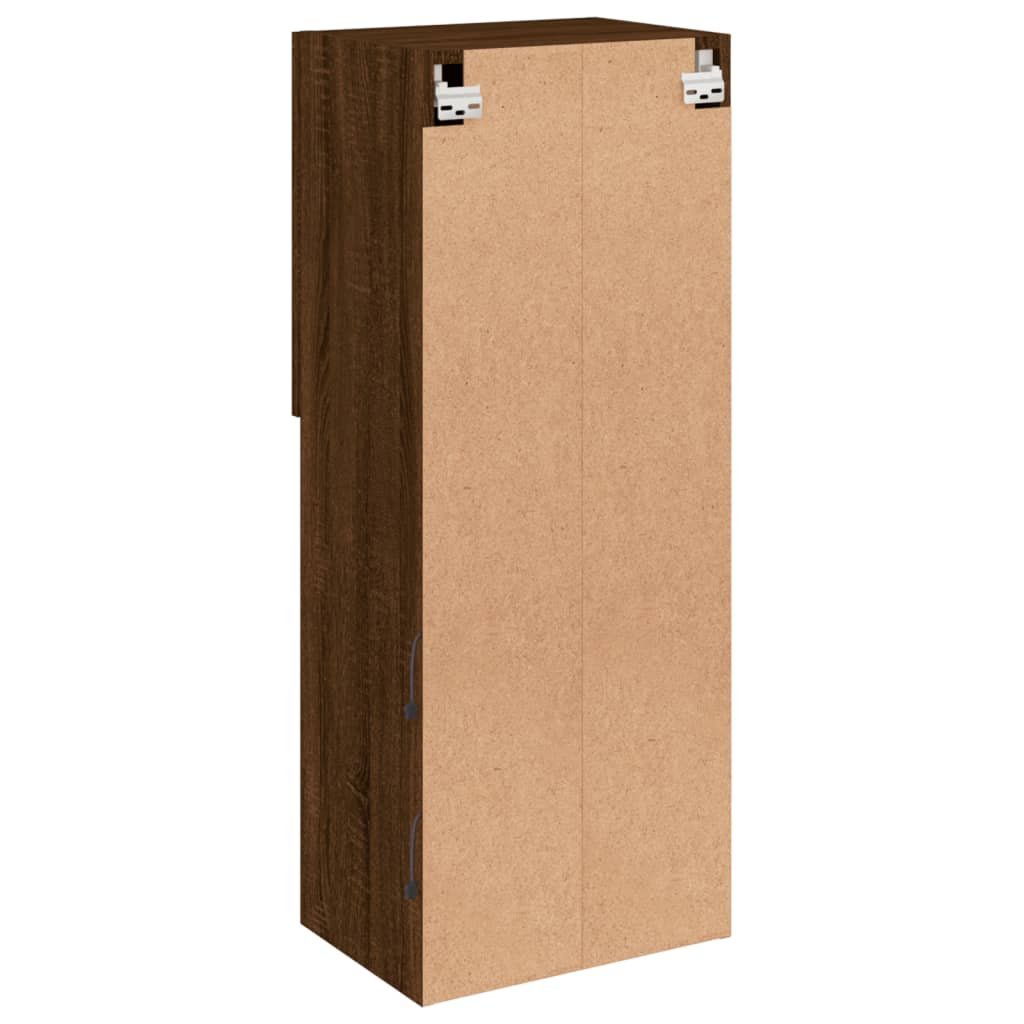Tv-Benk Med Led-Lys Brun Eik 40,5X30X102 Cm