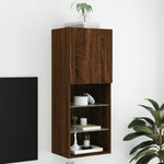 Tv-Benk Med Led-Lys Brun Eik 40,5X30X102 Cm