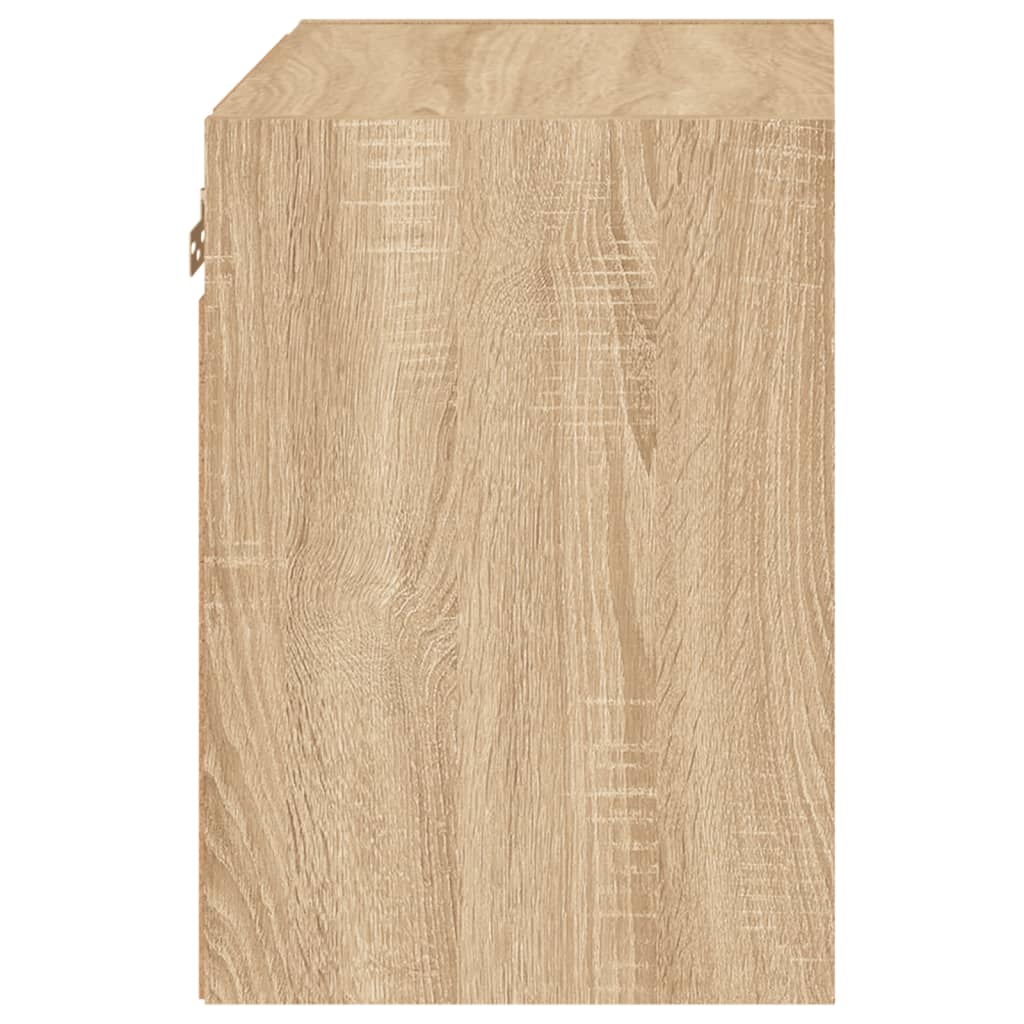 Veggmontert Nattbord Med Led-Lys Sonoma Eik