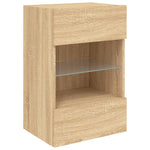Vegghengt Tv-Benk Med Led Sonoma Eik 40X30X60,5 Cm