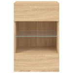 Vegghengt Tv-Benk Med Led Sonoma Eik 40X30X60,5 Cm