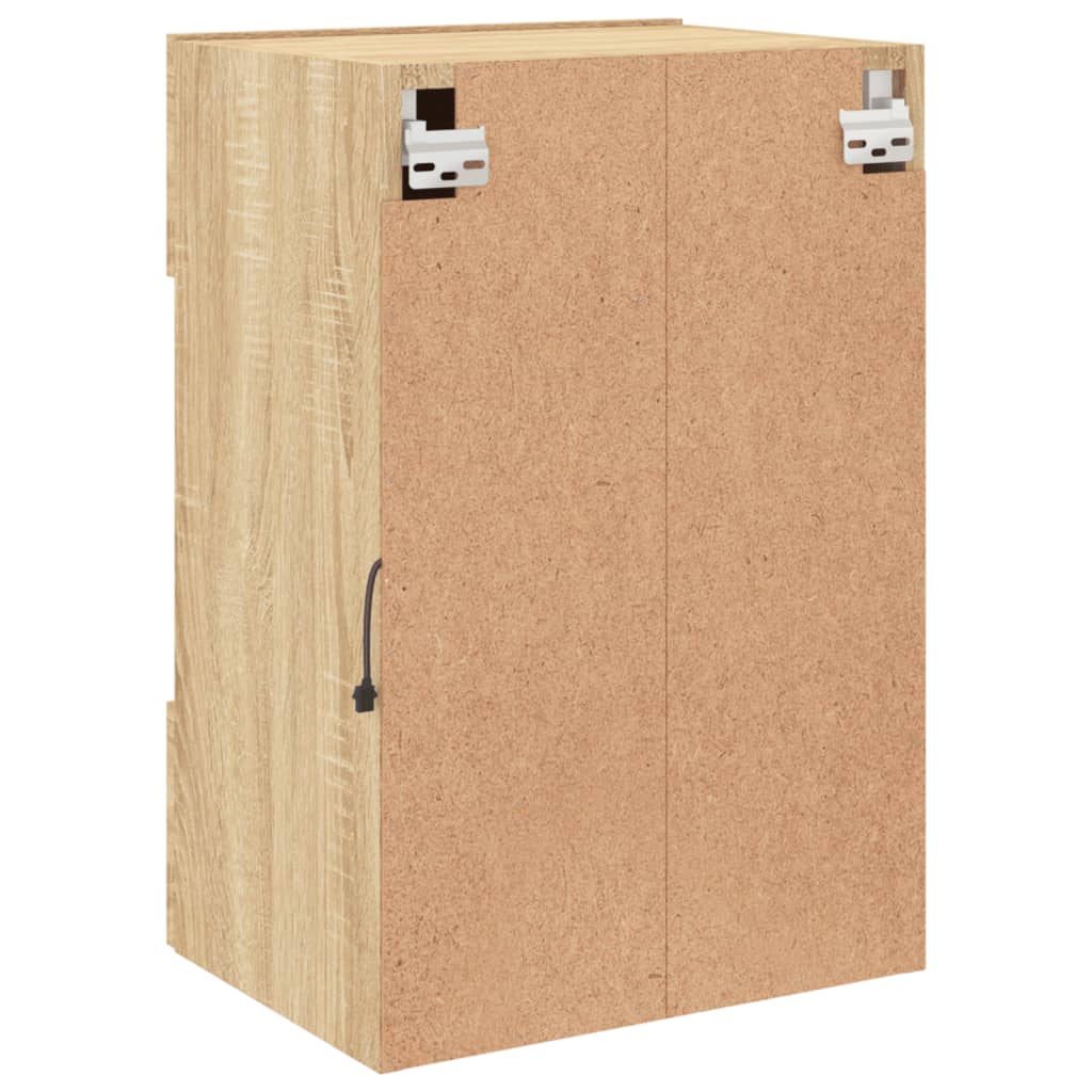 Vegghengt Tv-Benk Med Led Sonoma Eik 40X30X60,5 Cm