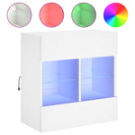 Vegghengt Tv-Benk Med Led Hvit 58,5X30X60,5 Cm