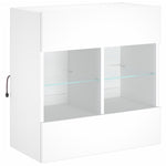 Vegghengt Tv-Benk Med Led Hvit 58,5X30X60,5 Cm