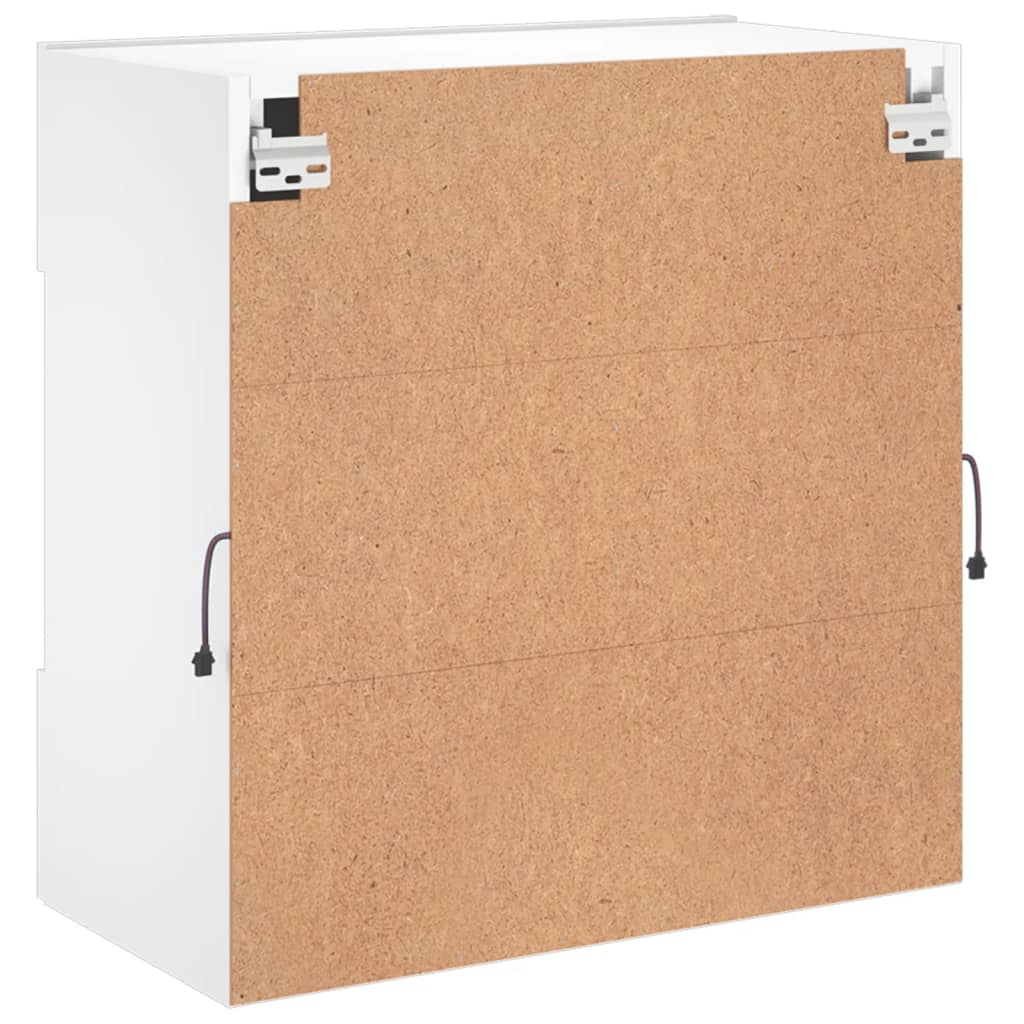 Vegghengt Tv-Benk Med Led Hvit 58,5X30X60,5 Cm