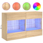 Vegghengt Tv-Benk Med Led Sonoma Eik 98,5X30X60,5 Cm