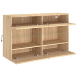 Vegghengt Tv-Benk Med Led Sonoma Eik 98,5X30X60,5 Cm