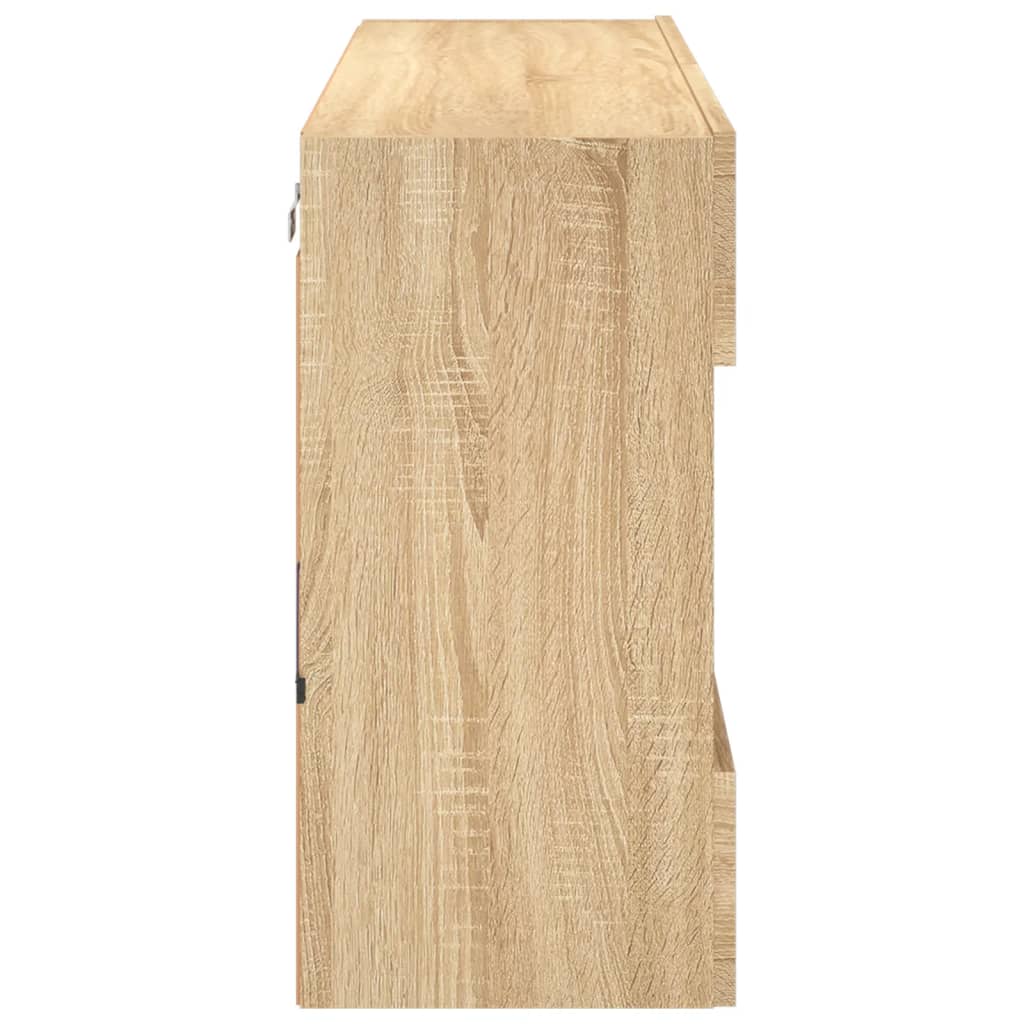 Vegghengt Tv-Benk Med Led Sonoma Eik 98,5X30X60,5 Cm