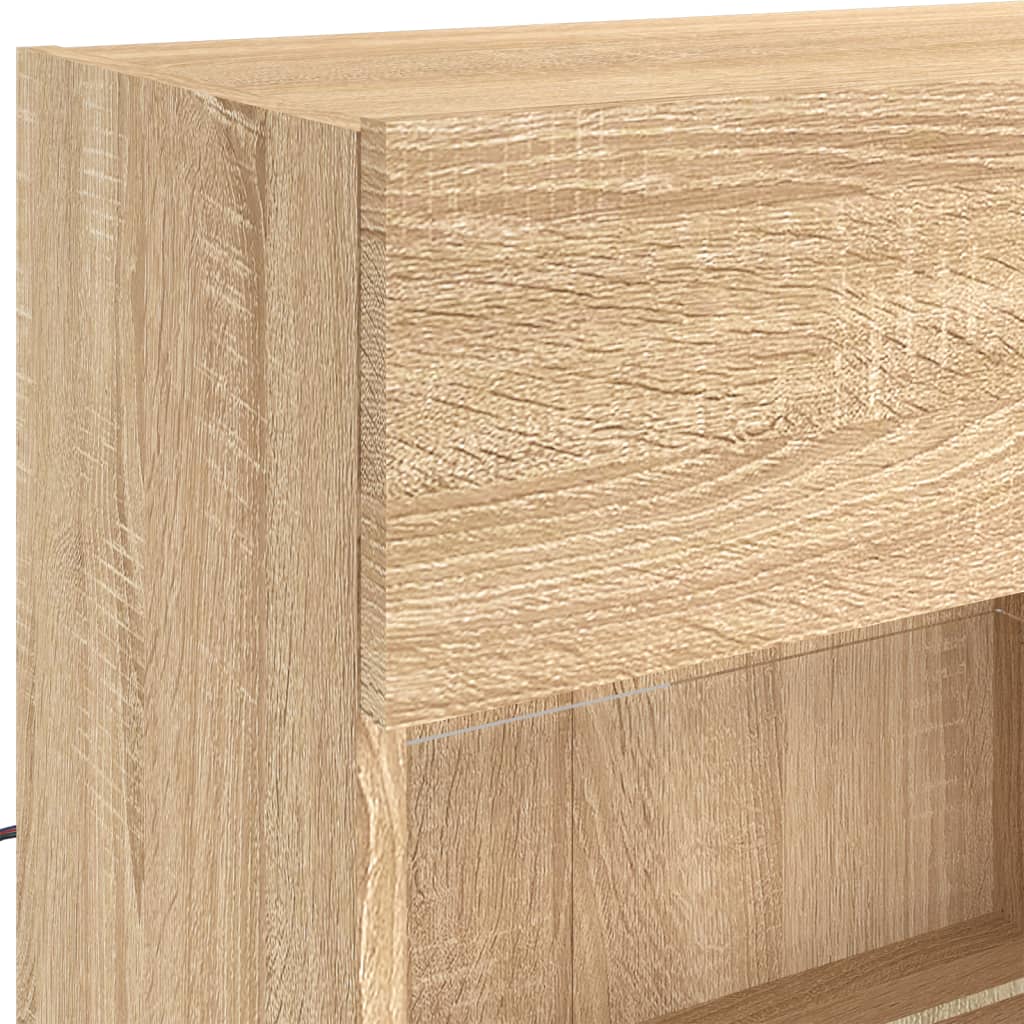Vegghengt Tv-Benk Med Led Sonoma Eik 98,5X30X60,5 Cm