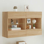 Vegghengt Tv-Benk Med Led Sonoma Eik 98,5X30X60,5 Cm