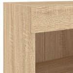 Veggmontert Nattbord Med Led-Lys 2 Stk Sonoma Eik