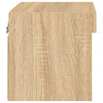 Veggmontert Nattbord Med Led-Lys 2 Stk Sonoma Eik