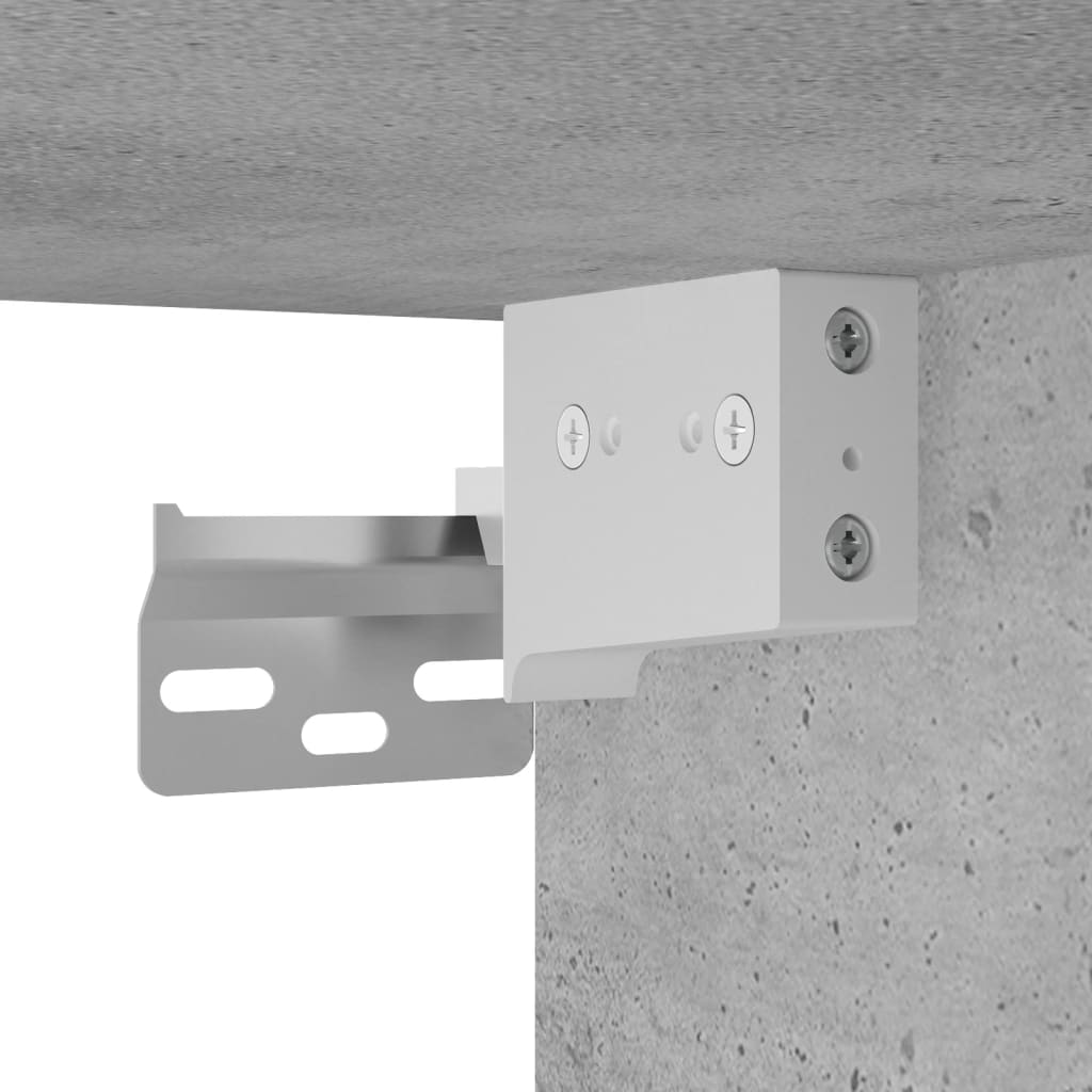 Veggmontert Nattbord Med Led-Lys Betonggrå