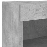 Veggmontert Nattbord Med Led-Lys 2 Stk Betonggrå
