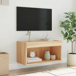 Tv-Benk Med Led Sonoma Eik 60X30X30 Cm