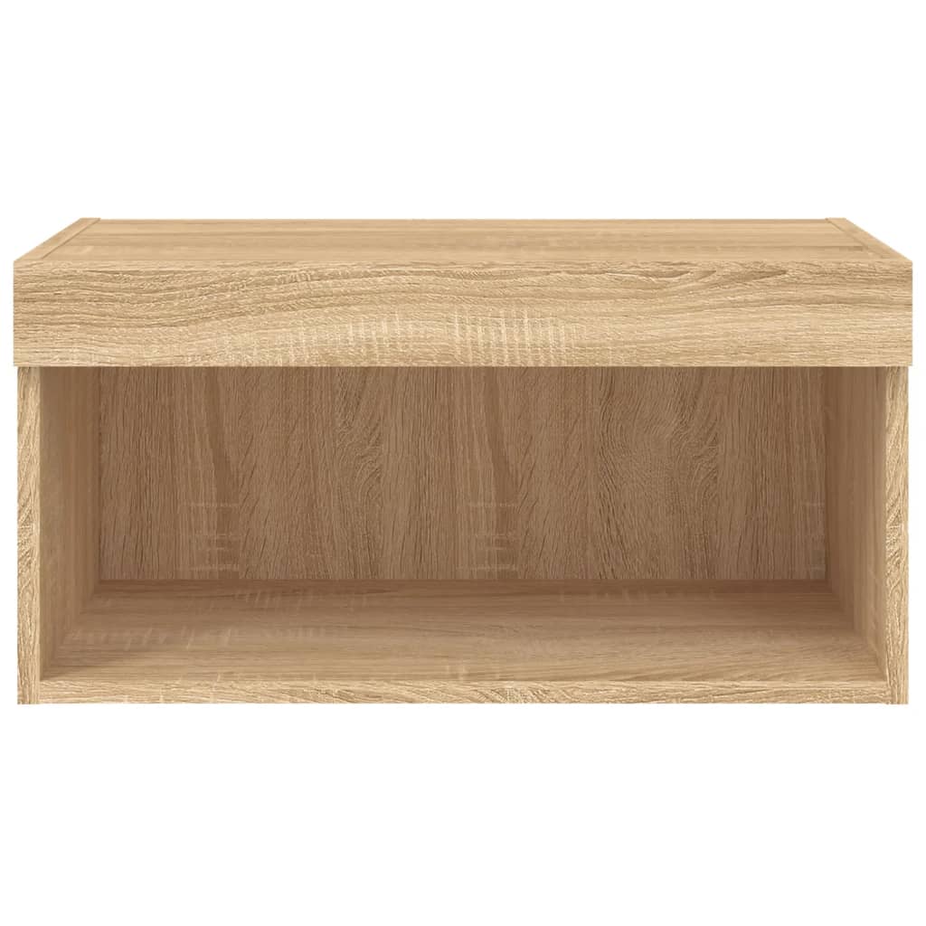Tv-Benk Med Led Sonoma Eik 60X30X30 Cm