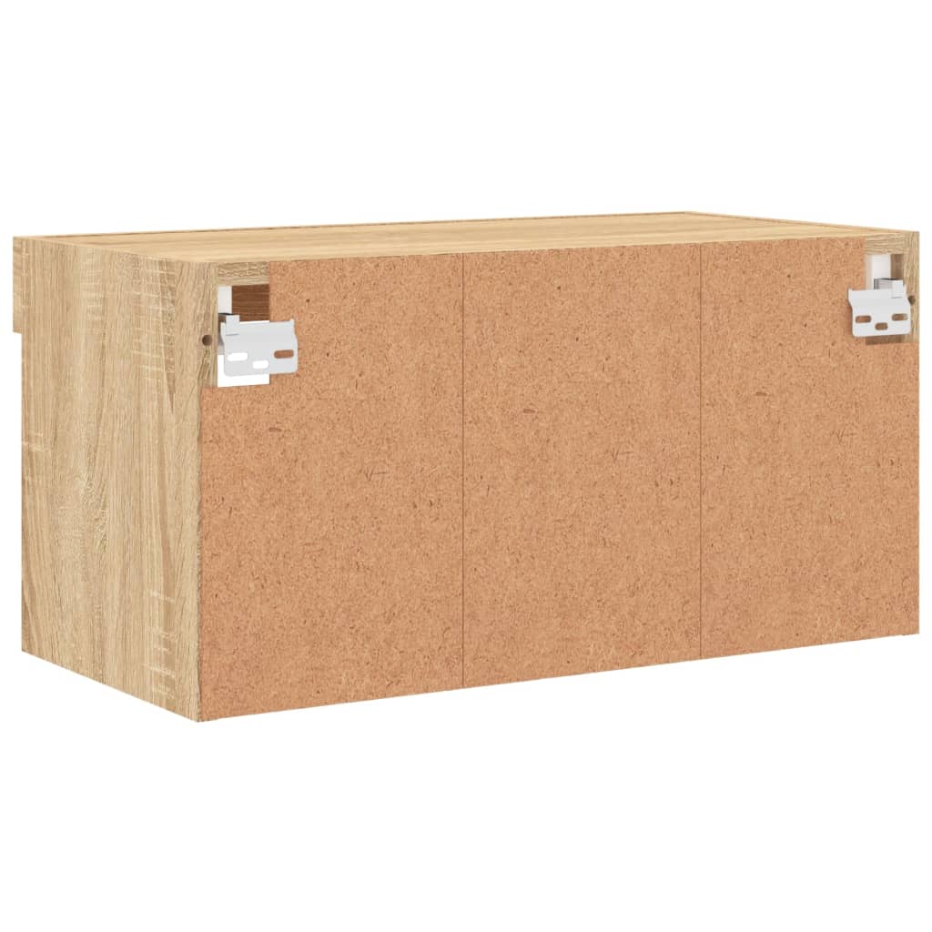 Tv-Benk Med Led Sonoma Eik 60X30X30 Cm