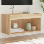 Tv-Benk Med Led Sonoma Eik 60X30X30 Cm