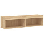 Tv-Benk Med Led 2 Stk Sonoma Eik 60X30X30 Cm