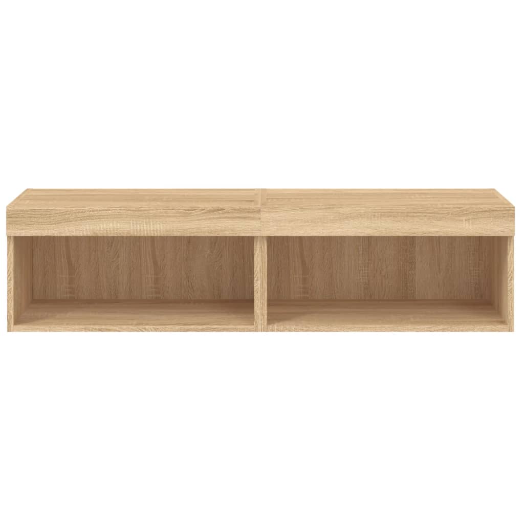 Tv-Benk Med Led 2 Stk Sonoma Eik 60X30X30 Cm