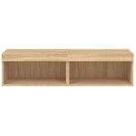 Tv-Benk Med Led 2 Stk Sonoma Eik 60X30X30 Cm