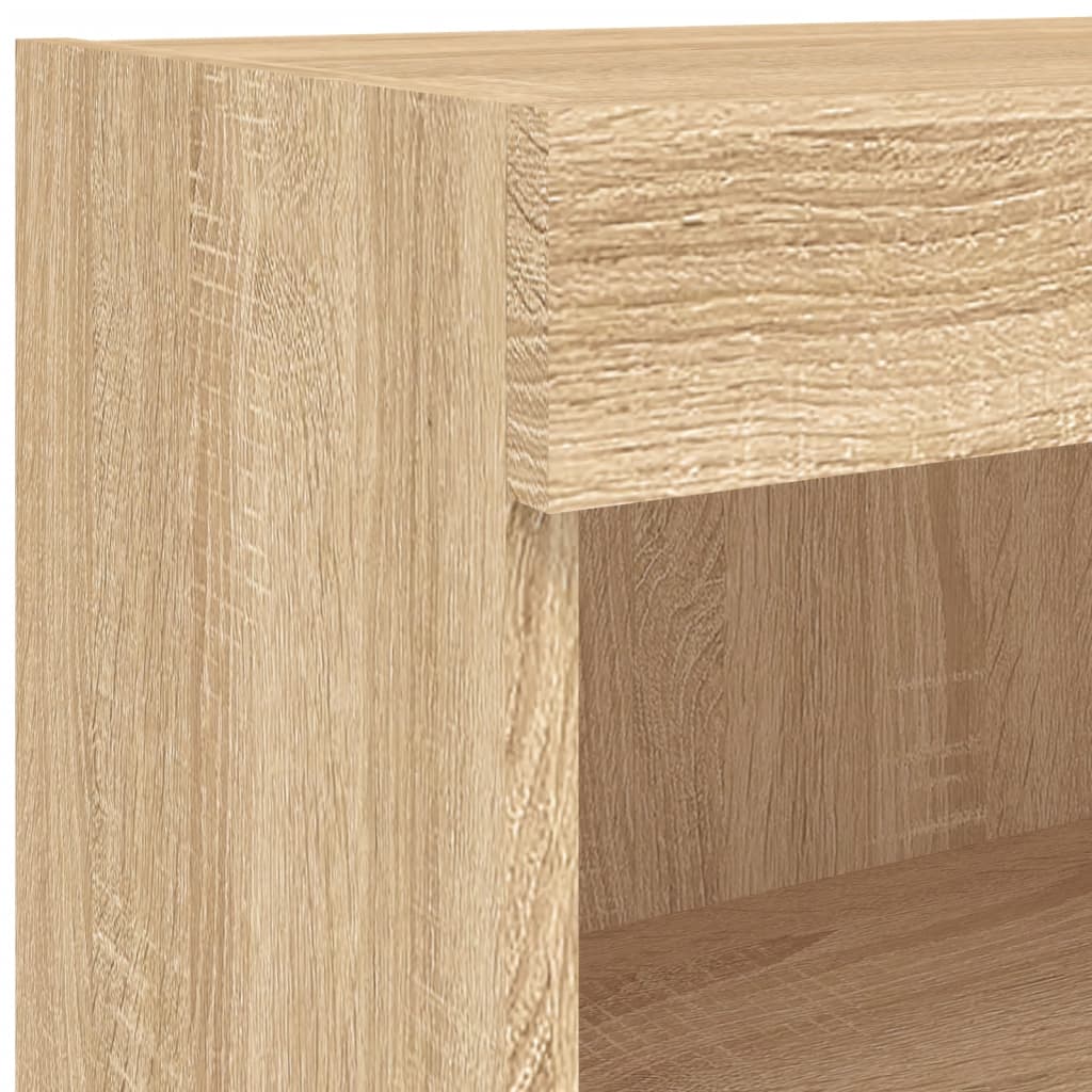 Tv-Benk Med Led 2 Stk Sonoma Eik 60X30X30 Cm