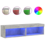 Tv-Benker Med Led-Lys 2 Stk Betonggrå 60X30X30 Cm