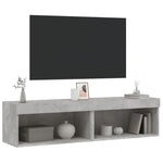 Tv-Benker Med Led-Lys 2 Stk Betonggrå 60X30X30 Cm