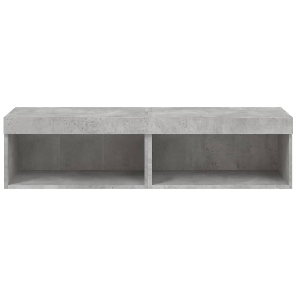 Tv-Benker Med Led-Lys 2 Stk Betonggrå 60X30X30 Cm