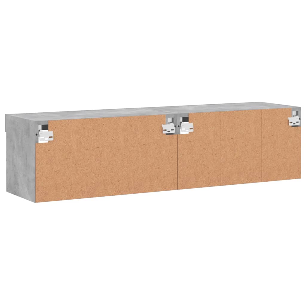 Tv-Benker Med Led-Lys 2 Stk Betonggrå 60X30X30 Cm