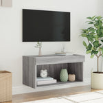 Tv-Benk Med Led Grå Sonoma 60X30X30 Cm