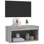 Tv-Benk Med Led Grå Sonoma 60X30X30 Cm