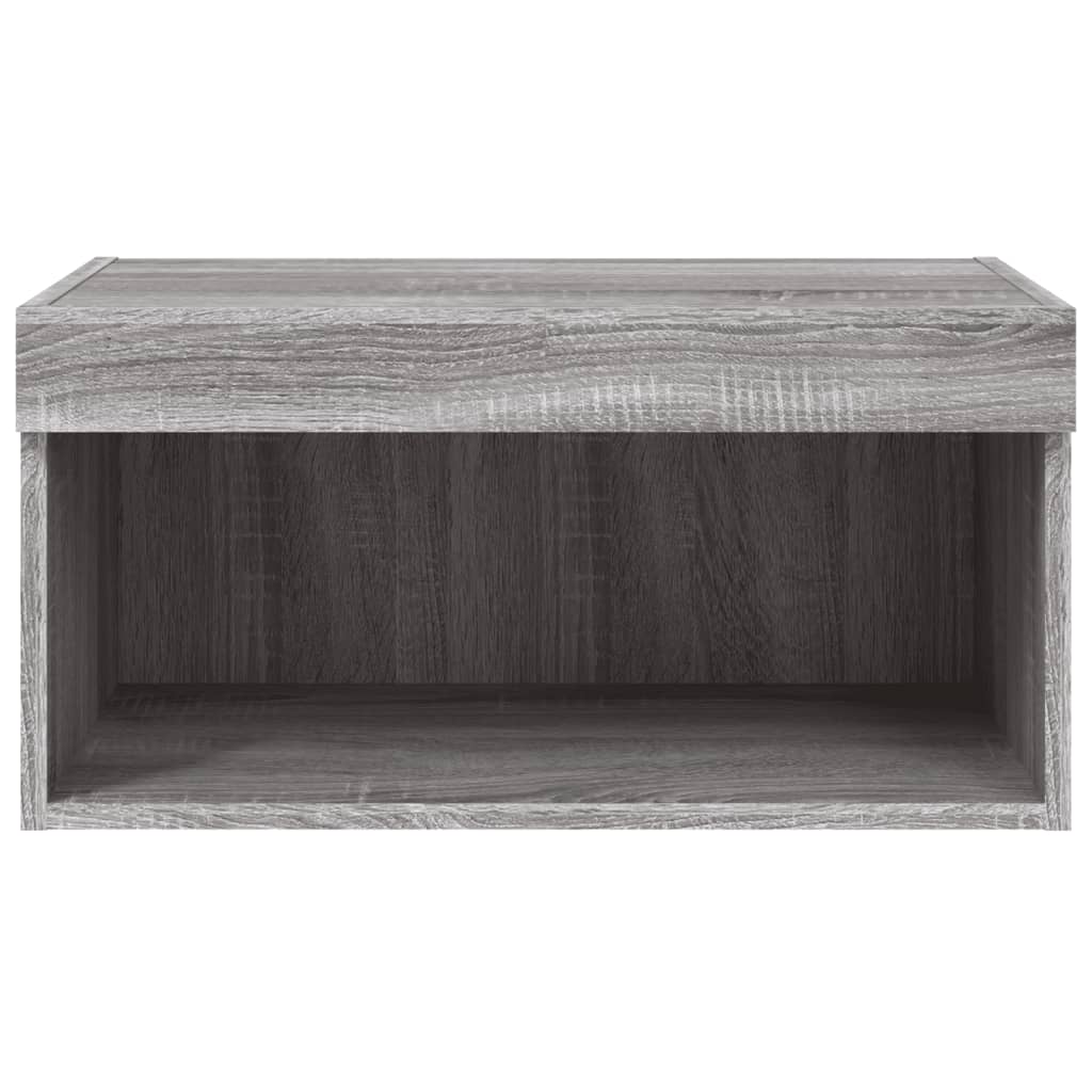 Tv-Benk Med Led Grå Sonoma 60X30X30 Cm