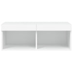 Tv-Benk Med Led-Lys Hvit 80X30X30 Cm