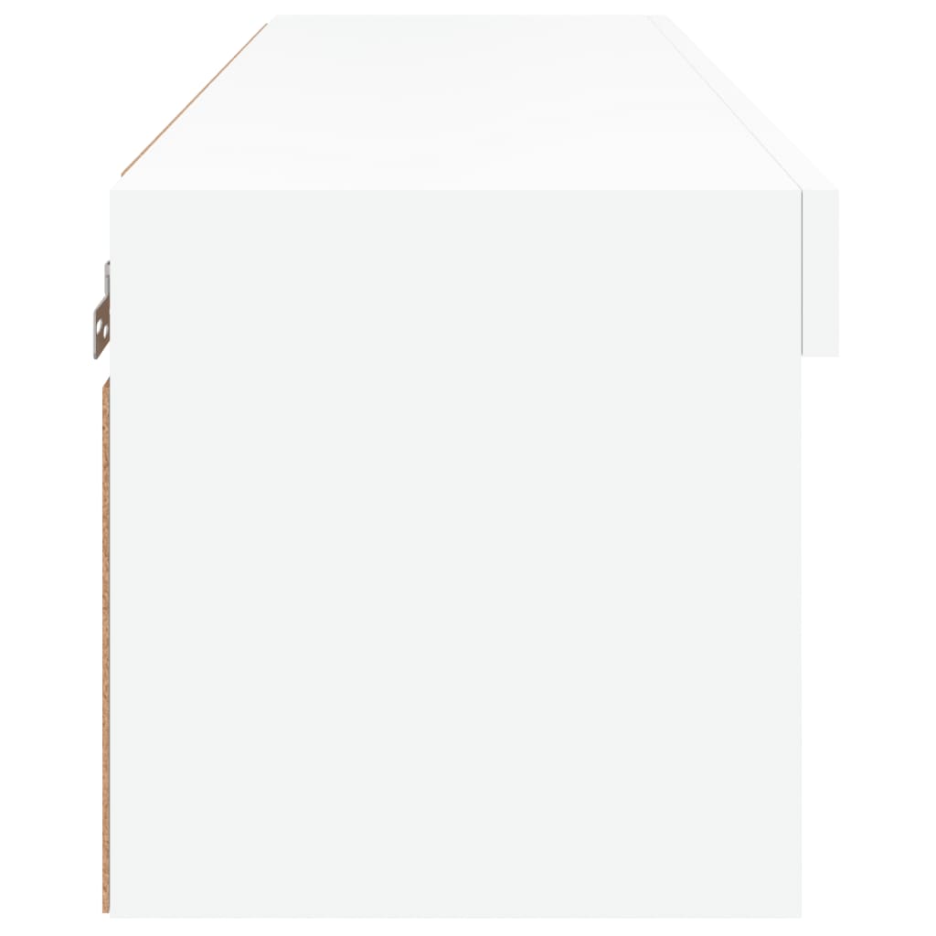 Tv-Benk Med Led-Lys Hvit 80X30X30 Cm