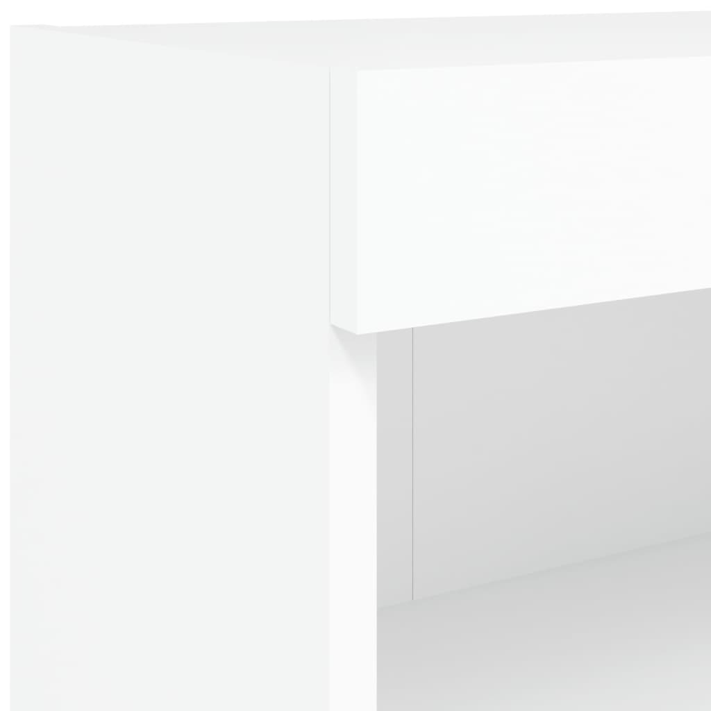 Tv-Benk Med Led-Lys Hvit 80X30X30 Cm